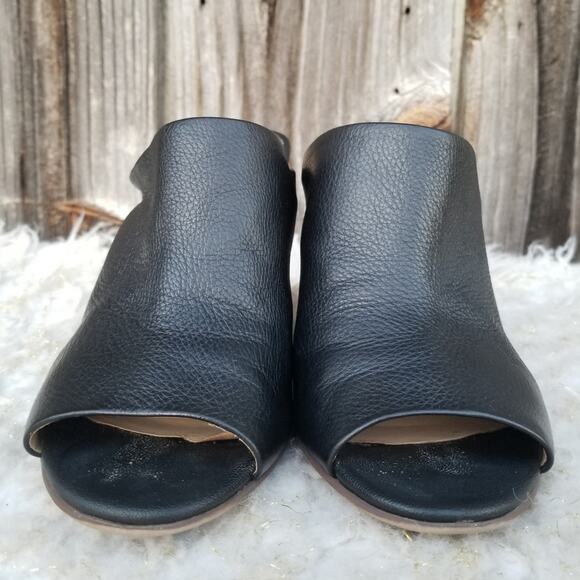 Black Heeled Mule Naturalizer Sloan Size 9 Leather Open Toe Slide Slip On VGUC - Picture 3 of 14